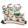 Llama Family of 3 in Personalized Santa Hats resin Christmas ornament