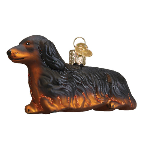 Long-Haired Dachshund Ornament for Christmas Tree