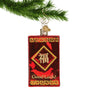 Glass Christmas Ornament fashioned like a Lucky Red Envelope for Chinese New Year