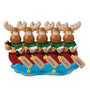 Moose Family  of 5 in Canoe personalized resin ornament