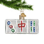 Mah Jongg Glass Christmas Ornament 