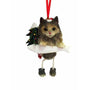 maine coon cat christmas ornament personalized on a fish