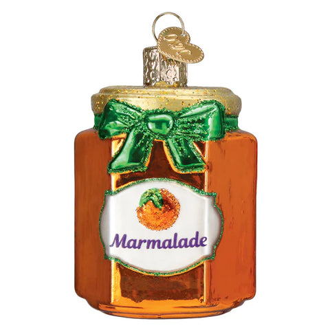 Orange Marmalade Jar Glass Ornament