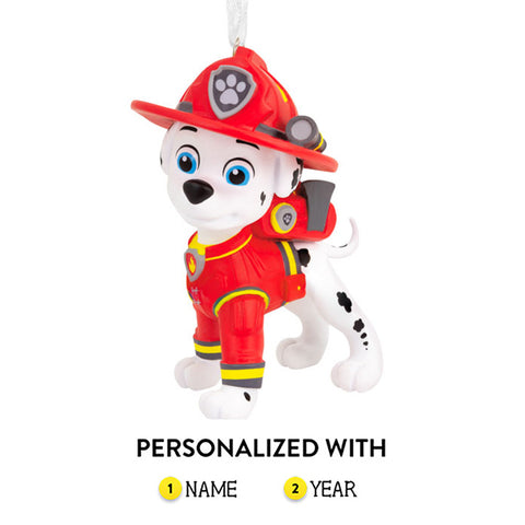 Personalized Paw Patrol Christmas Ornament of Marshall the Fire Dog