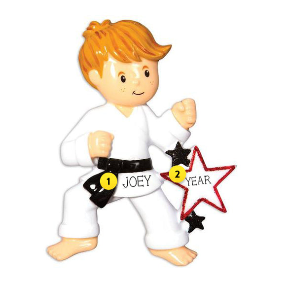 Martial Arts Karate Boy Personalized Ornament