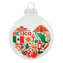 Mexican Icons Heart Glass Ornament