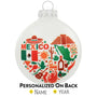 Mexican Icons Heart Glass Ornament