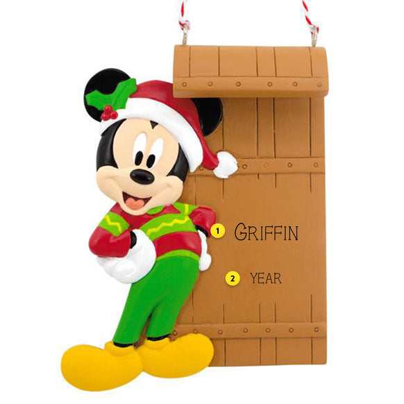 Mickey Mouse with Sled Christmas Tree Ornament