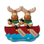 Moose Couple in Canoe Resin Christmas Ornament Personalized 