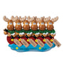 Moose Family of 6 in Canoe personalized resin ornament  