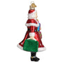 Mrs. Claus Goes Shopping Glass Old World Ornament Side View