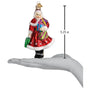 Mrs. Claus Goes Shopping Glass Old World Ornament Sizing Picture