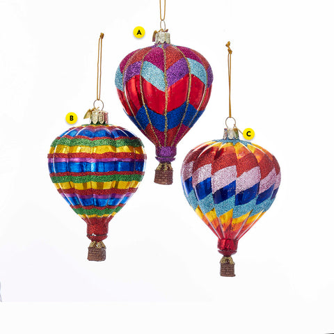 Hot Air Balloon 3 Assorted Ornament For Christmas Tree