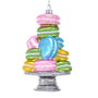 Stacked Macaron Glass Ornament with several color macarons