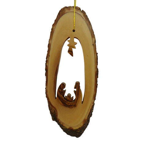 Natural-Cut Nativity Ornament for Christmas Tree