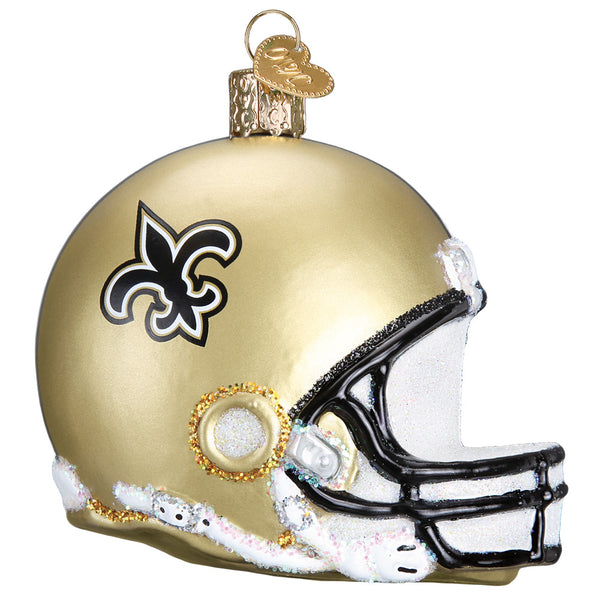 New Orleans Saints Helmet Ornament, NFL Old World