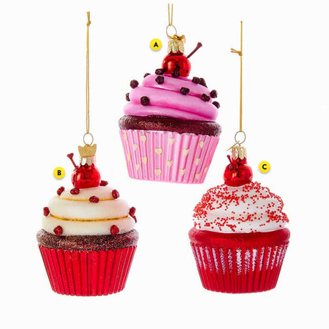 Noble Gems™ Glass Cupcake Ornaments