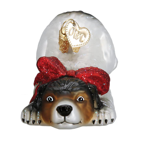 Norman Rockwell Signature Canine Puppy ornament