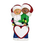 Couple Wrapped in Lights Christmas Ornament Caucasian Female African American Male