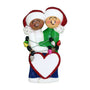 Personalized Couple Wrapped in Lights- African American Female, Caucasian Male