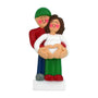 We're Expecting Couple Christmas Tree Ornament, Male with Brunette Female