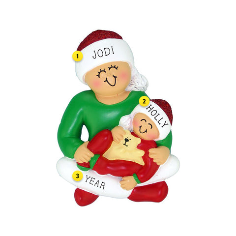 New Mom with Baby Personalized Ornament