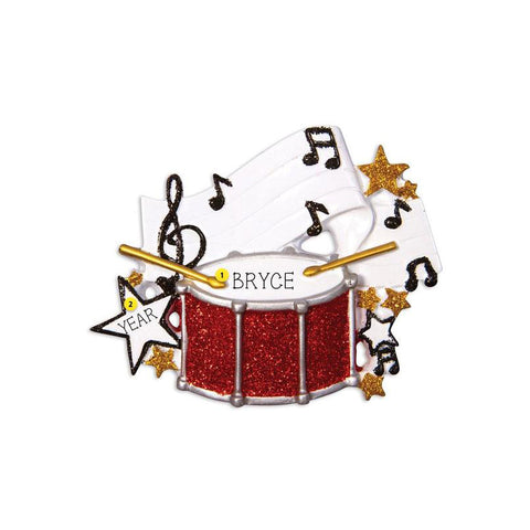 Personalized Marching Snare Drum Ornament