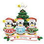 Personalized Penguin Family of 3  Ugly Sweater Ornament