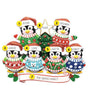Personalized Penguin Family of 6 Ugly Sweater  Ornament