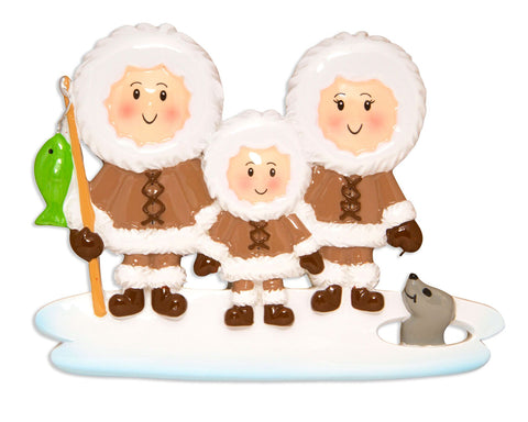 Winter Parka Family of 3 Ornament