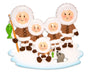 Personalized Eskimo Family of 5 Ornament