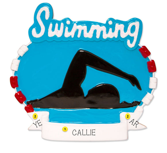 Personalized Swimming Ornament