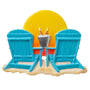 Two Adirondack Chairs Ornament with Sun and Champagne Bucket