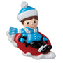 Snowtubing Ornament Boy for the Christmas tree