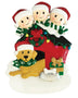 Family of 3 with dog personalized resin ornament