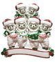 Llama Family of 6 with Santa Hats Personalized resin ornament