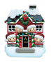 Decorated Christmas House Family of 4  resin personalized ornament