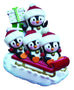 Penguin sled family ornament can be personalized. OR1915-4