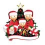 Opening Gifts From Santa Family of 3 Ornament for Christmas Tree