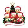 Opening Gifts From Santa Family of 5 Ornament for Christmas Tree