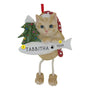Tabby Cat Ornament Orange Personalized for Christmas Tree