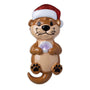 Otter wearing a Santa Hat resin personalized ornament  Edit alt text