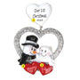 Personalized Our 1st Christmas Wedding Snowcouple Ornament