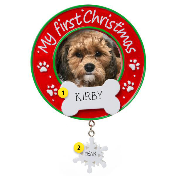 Dog's 1st Christmas Ornament Personalized Free – Callisters