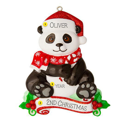 Panda Bear Christmas Tree Ornament
