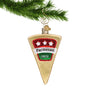Glass Christmas Ornament that looks like a wedge of parmesan cheese