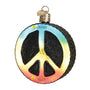 Glass Peace Sign Ornament for Christmas Tree