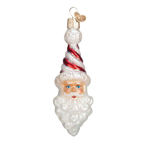 Peppermint Twist Santa Ornament for Christmas Tree
