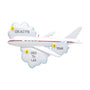 Personalized Airplane Ornament with Airplane flying in the clouds