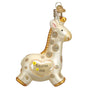 Glass Personalized Baby's First Christmas Ornament that looks like Sophie the Giraffe 